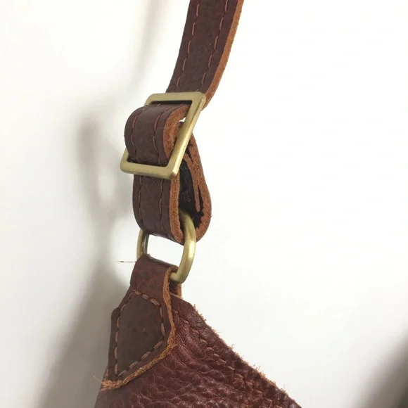 Portland Leather Goods Naomi Shoulder Bag Nutmeg Brown Pebbled Leather Crossbody